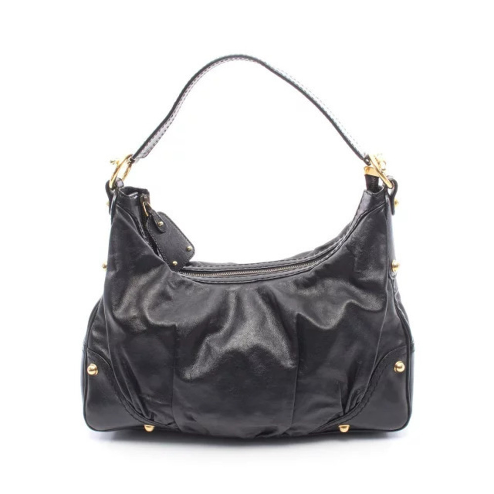 Gucci Black Leather Jockey Hobo Bag Black